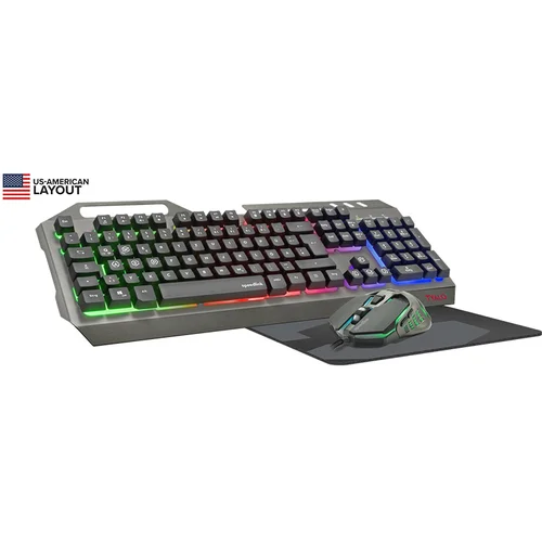  Tastatura, miš, podloga SPEEDLINK TYALO Illuminated Gaming Deskset - US layout, SL-670300-BK-US