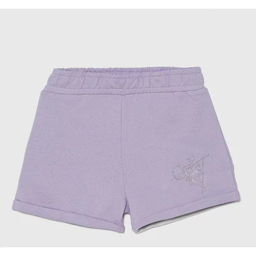 Guess Otroške bombažne kratke hlače vijolična barva