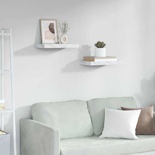  Polica na zidu Zidne 2 pcs Bijeli mramor 40 x 23,5 x 4 cm Cijene