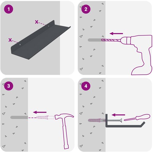  Lebdeća polica Zidne 4 pcs Antracit 30 x 9 x 2,5 cm Čelik Slike