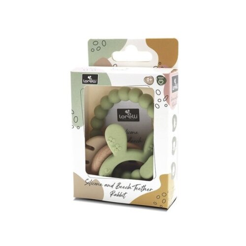Lorelli silikonsko drvena glodalica za bebe rabbit - fresh green ( 10210850004 ) Cene