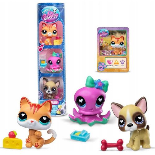 Mga Entertainment Littlest Pet Shop: muca, hobotnica, kužek, 3-delni komplet figuric, 4. serija Slike