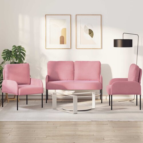  Setovi sofa 3 pcs Ružičasta 115 x 56 x 80 cm Šperploča Cene