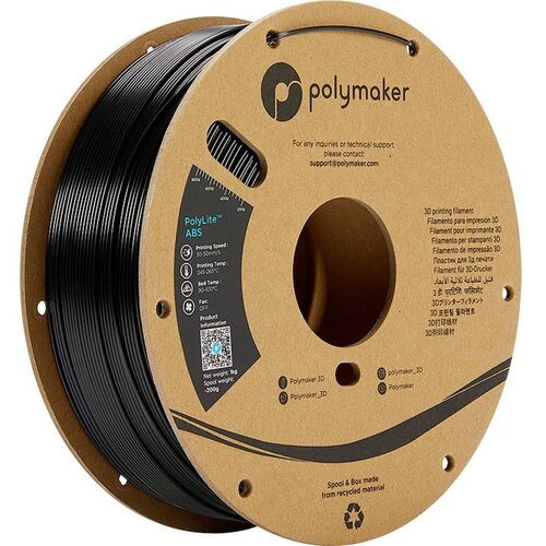 Polymaker Filament za 3D tiskanje PolyLite ABS 1,75 mm črn, (5000507360) Slike