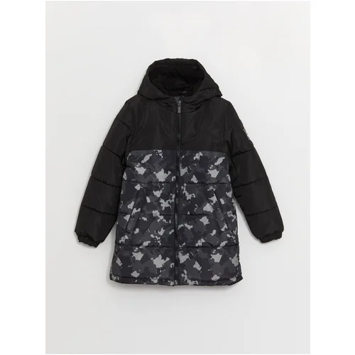 LC Waikiki Boys' Hooded Printed Coat