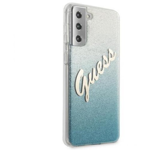 Guess GUHCS21SPCUGLSBL silikonski ovitek za Samsung Galaxy S21 G991 Bling Glitter - srebrno moder Cene