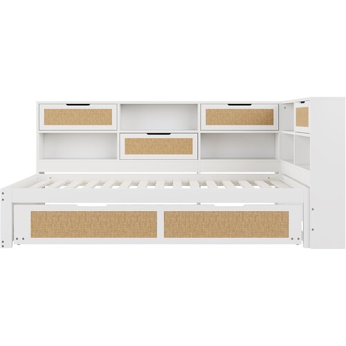 Lumor Raztegljiv kavč iz masivnega lesa 90x200 cm - z izvlečno posteljo - z vtičnico za polnjenje - bela, (22156211) Cene