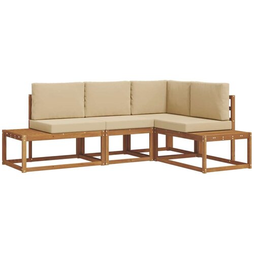  Set vanjskih sofa s jastukom 4 Komad Prirodna i bež Slike