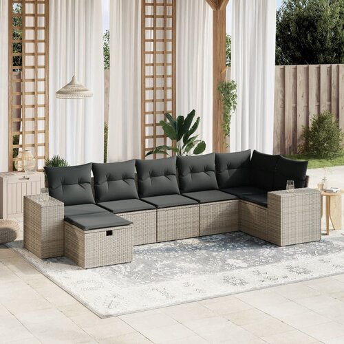 vidaXL 7-dijelni set vrtnih sofa sivi od poliratana Cijene