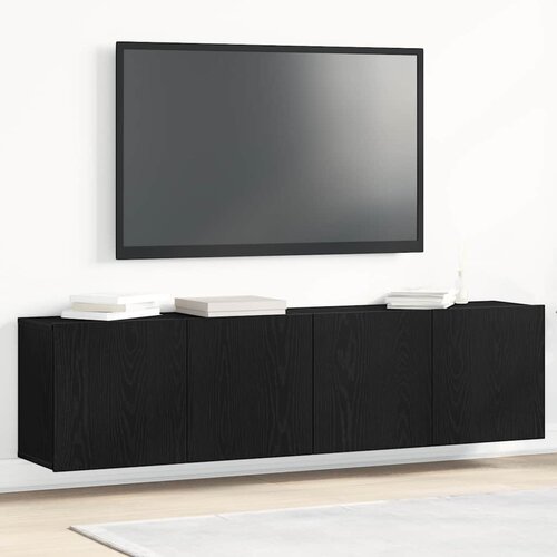 TV ormarići 2 kom. crni hrast 160x30x41 cm inženjerski drvo Cene