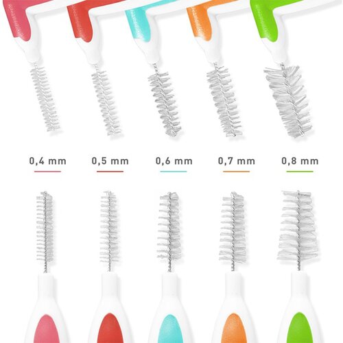 MEDIBLANC Interdental Pick-brush Angle medzobna &amp;scaron;četka 6 ks 0,7 mm Yellow 6 kos Slike
