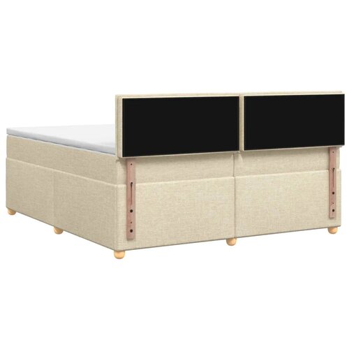  Boxspring krevet s madracem Krem 200 x 200 cm Tkanina - Krem 200 x 200 cm Dizajn linija Slike