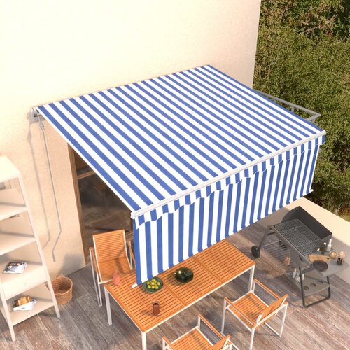 vidaXL automatska tenda na uvlačenje s roletom 4,5 x 3 m plavo-bijela Cijene