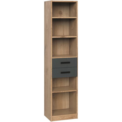 Hom`in regal 47/198/38 cm barve grafita, barve hrasta Cene