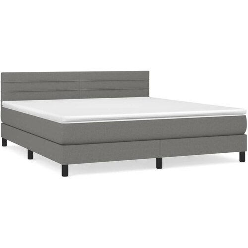 Maison Chic Box spring postelja - Vzmetna postelja z vzmetnico temno siva 160x200 cm blago SL1763, (21909168) Cene