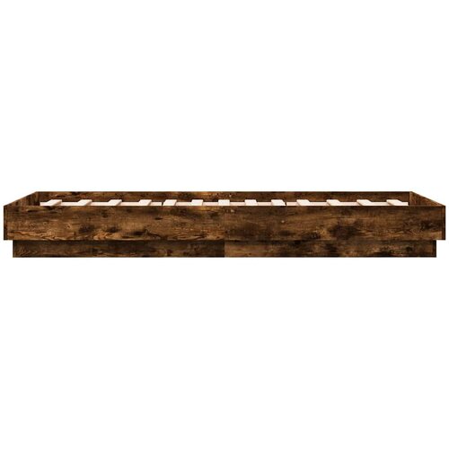  Okvir kreveta s LED svjetlima dimljena boja hrasta 75 x 190 cm Slike