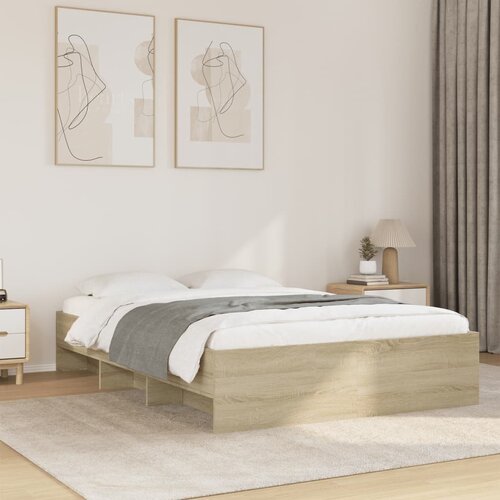 Furnova Posteljni okvir brez vzmetnice hrast 140x190 cm inženirski les, (21937667) Slike