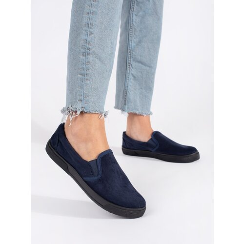 Shelvt Blue navy blue slip-on sneakers Cene
