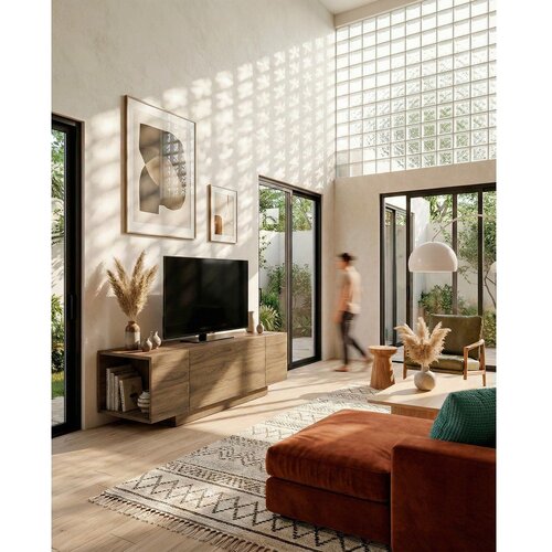Marckeric TV komoda u dekoru hrasta u prirodnoj boji 140x45x40 cm Victor &amp;ndash; Slike