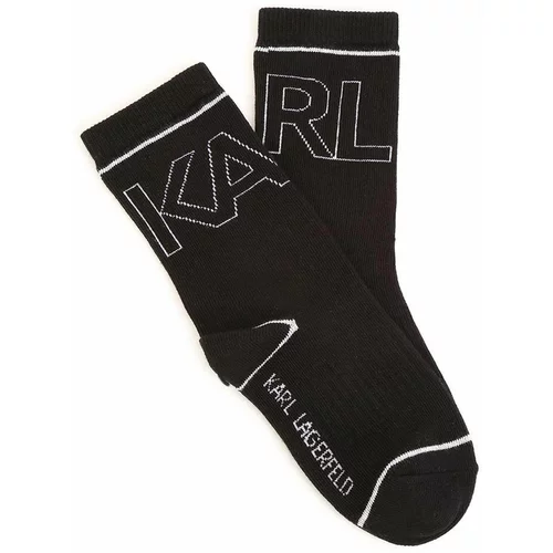 Karl Lagerfeld Otroške nogavice 2-pack črna barva