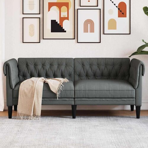  Chesterfield sofa stolica Tamno siva 182.5 x 74.5 x 74.5 cm Slike
