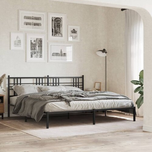  Metalni okvir za krevet s uzglavljem crni 183x213 cm Cijene
