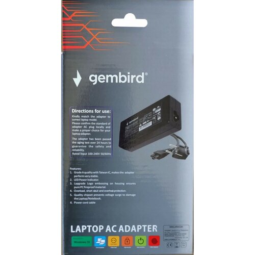 Gembird NPA65-190-3420 (AC07) ** punjač za laptop 65W-19V-3.42A, 5.5x1.7mm yellow (780 Alt=AC09) Cene