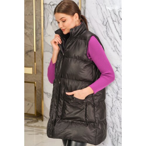 Dewberry Z6729 HK STYLE WOMEN&amp;#039;S VEST-PLAIN BLACK Slike