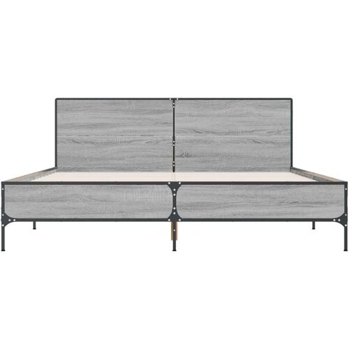  Okvir kreveta boja hrasta 120x200 cm konstruirano drvo i metal Slike