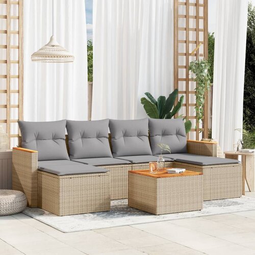 vidaXL 7-dijelni set vrtnih sofa od poliratana s jastucima bež Cijene