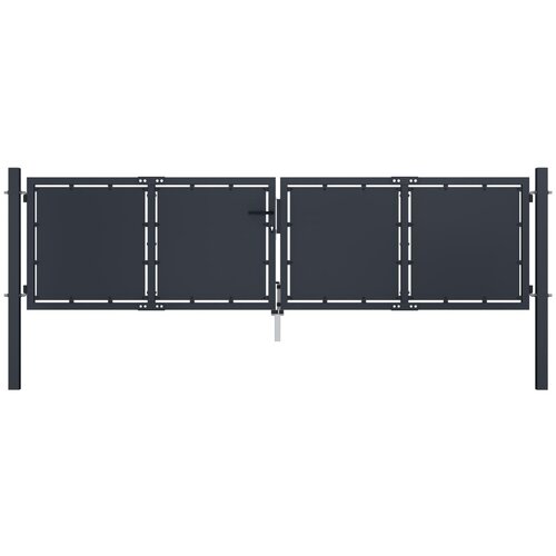 vidaXL vrtna vrata iz jekla 300x75 cm antracitna Cene