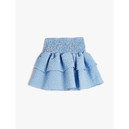 Koton Layered Gipping Mini Skirt With Detail Check. Slike