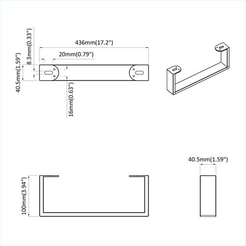  Noge namje&amp;scaron;taja 12 pcs Crna 436 x 40,5 x 100 mm Željezo Slike