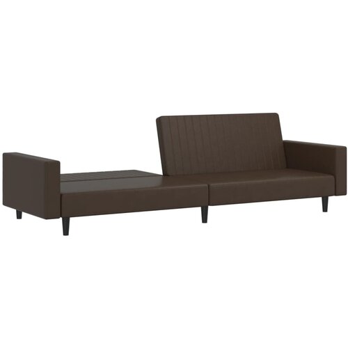 Maison Chic kavč - Sofa - Kanape dvosed z ležiščem rjavo umetno usnje, (21726887) Cene