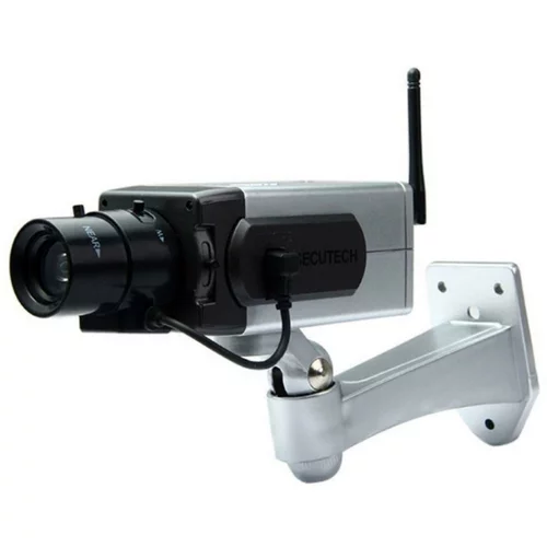 RIFF RF-DM1 CCTV IR zunanja varnostna lažna kamera z zaznavanjem gibanja in premikajočim se nagibom 3x AA baterija Srebrna, (21154979)