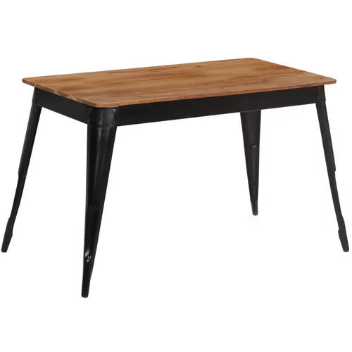 vidaXL Jedilna miza iz trdnega akacijevega lesa in jekla 120x60x76 cm