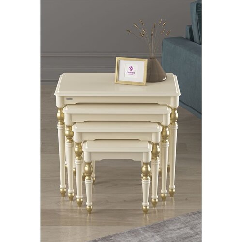 Hanah home set od 4 umetnutih stočića Saray Avangart, krem Slike