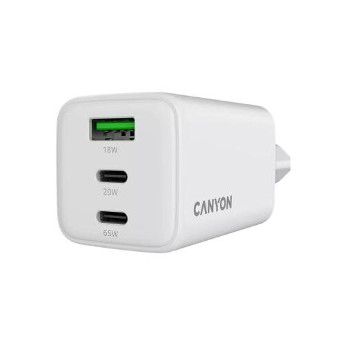  Charger CU65ACC GaN 65W 2xPD 1xQC EU White Slike