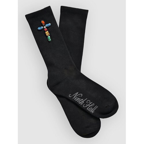 Ninth Hall Bejeweld Rhinestone Socks black Cene