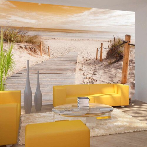  Samoljepljiva foto tapeta - On the beach - sepia 392x280 Slike
