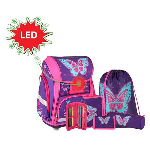 Spirit Spirit: Butterfly 3D uzorak, LED školska torba set 5kom Cene