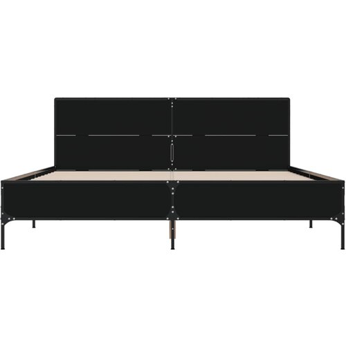  Okvir kreveta crni 120 x 200 cm od konstruiranog drvo i metal Slike
