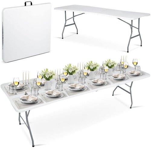  Sklopivi vrtni catering stol 244 cm – bijeli Cene