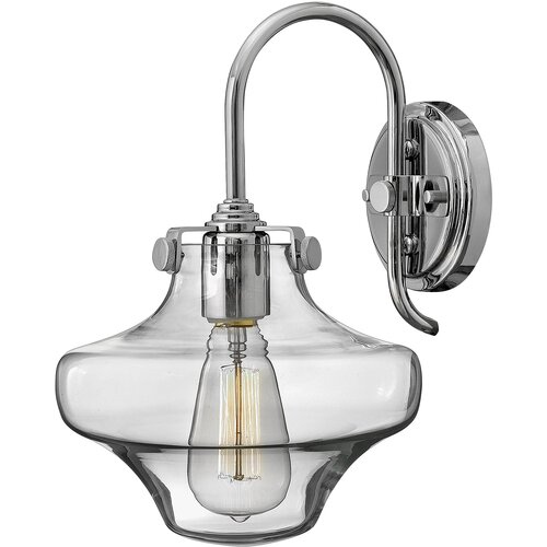 Elstead Lighting Elstead Congress Stenska svetilka s steklenim senčnikom, 1 luč, krom, E27, (22098861) Cene