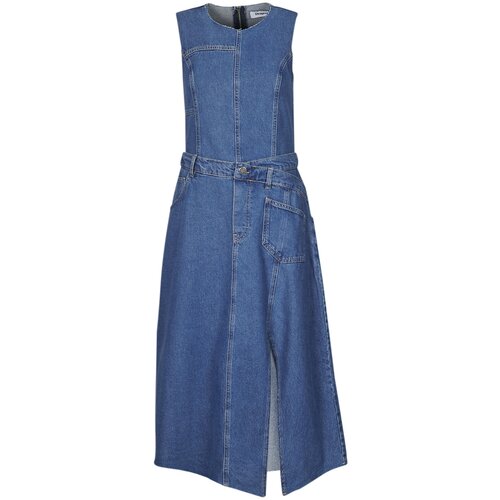 Desigual Dolge obleke VEST NUEVA YORK Modra Slike