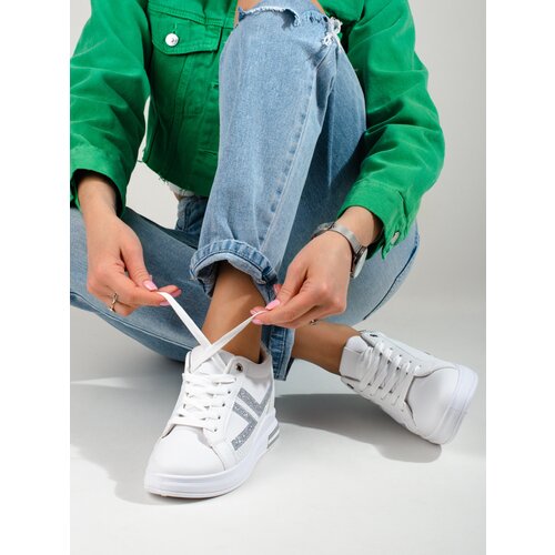 SHELOVET White wedge sneakers Slike