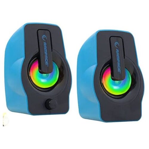  Zvučnici 2.0 gaming RAMPAGE RMS-G7 FALSETTO, 6W, RGB LED blue, 3,5mm + USB napajanje Cijene