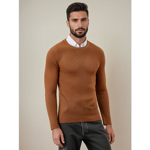 DStreet Sweter męski kamelowy Slike