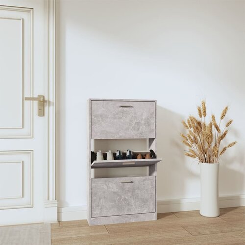 vidaXL Ormarić za cipele boja betona 59x17x108 cm konstruirano drvo Cijene