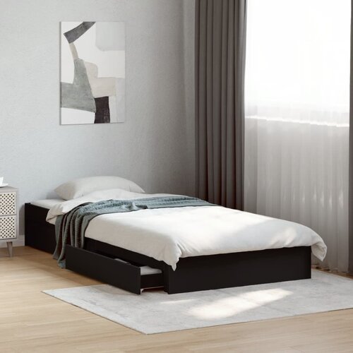 Furnova Posteljni okvir s predali črn 100x200 cm inženirski les, (21938441) Slike